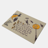 Witch Bat Uil Black Cat Jack O' Lantern Deurmat (Schuin)