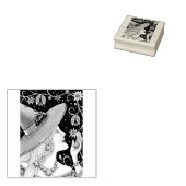 WITCH & BAT VINES HALLOWEEN RUBBER STEMPEL (Gestempeld)