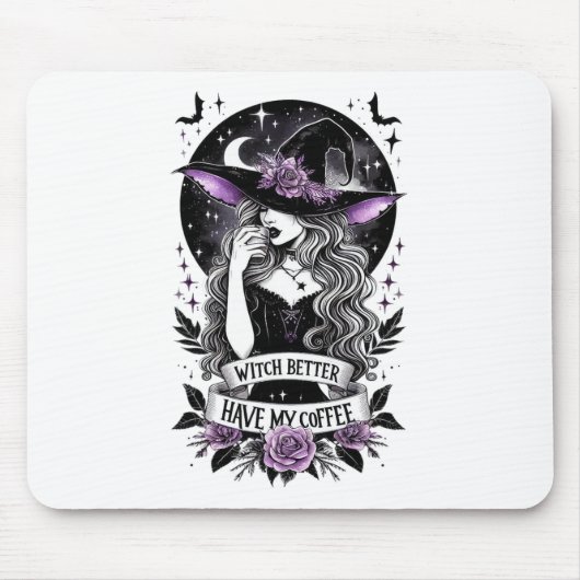 Witch Better Have My Coffee Funny Witch For Hallow Muismat (Voorkant)