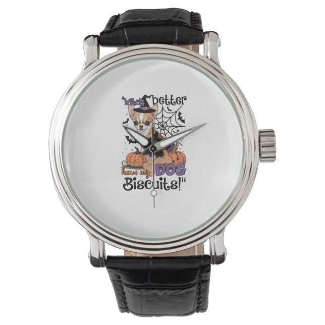 Witch better have my Dog Biscuits Cute Halloween C Horloge (Voorkant)