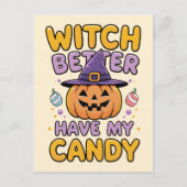 Witch Better Have My Snoep - Schattigee Kawaii Hal Briefkaart (Voorkant)