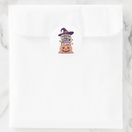 Witch Better Have My Snoep - Schattigee Kawaii Hal Ronde Sticker (Tas)