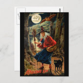 Witch bij Halloween Night Briefkaart (Voorkant / Achterkant)