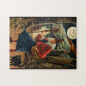 Witch bij Halloween Night Legpuzzel (Horizontaal)