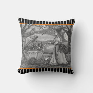 WITCH, BLACK CAT BABY BUGGY HALLOWEEN SIERKUSSEN