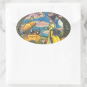 WITCH, BLACK CAT BABY BUGGY STICKERS BLAD Ovaal (Tas)