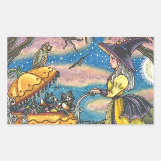 WITCH, BLACK CAT BABY BUGGY STICKERS SHEET Rec. (Voorkant)