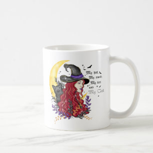 Witch, Black Cat en Crescent Moon Koffiemok