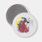 Witch, Black Cat en Crescent Moon Magneet (Voorkant / Achterkant)