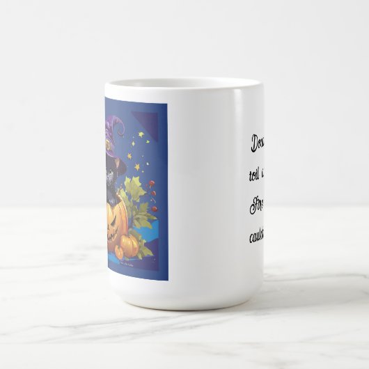 Witch Black Cat Kitten Pompoen All Hallows Eve Mok (Center)