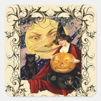 Witch & Black Cat Stickers