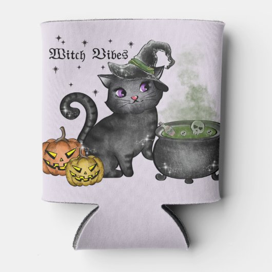 Witch Black Cat | Witch Vibes Blikjeskoeler (Voorkant)