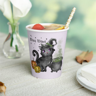 Witch Black Cat Witch Vibes Papieren Bekers