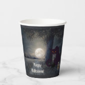 Witch Brew Halloween Black Cat Papieren Bekers (Achterkant)