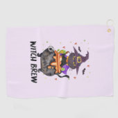 Witch Brew - Kat Dragen Heks Golfhanddoek (Horizontaal)
