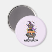 Witch Brew - Kat Dragen Heks Magneet (Voorkant / Achterkant)