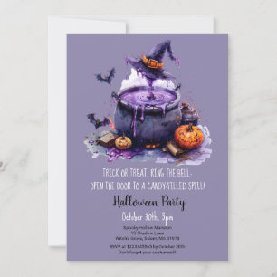 Witch Brew Trick or treat Pumpkins Halloween Party Kaart