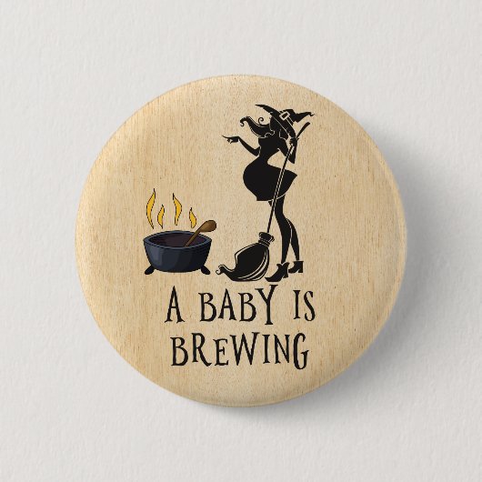 Witch Brewing Zwangerschapskuffelkast Butto Ronde Button 5,7 Cm (Voorkant)