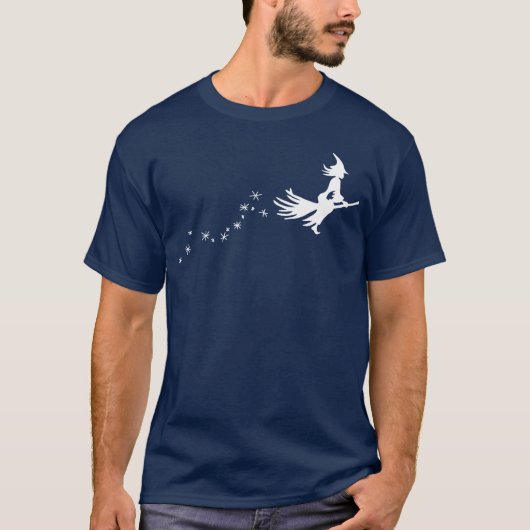 Witch Broom Halloween vintage T-shirt (Voorkant)