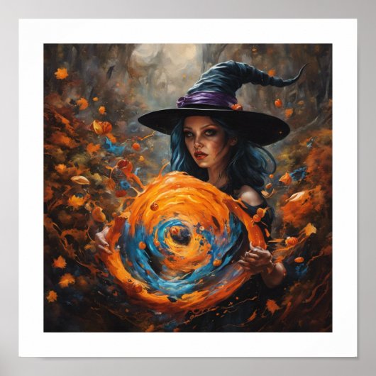 Witch Casting Spell-Poster Poster (Voorkant)
