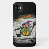 Witch, Cat, Bat en Pumpkin, Happy Halloween!