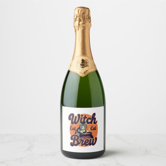 Witch Cat Brew Sparkling Wijnetiket (Voorkant)