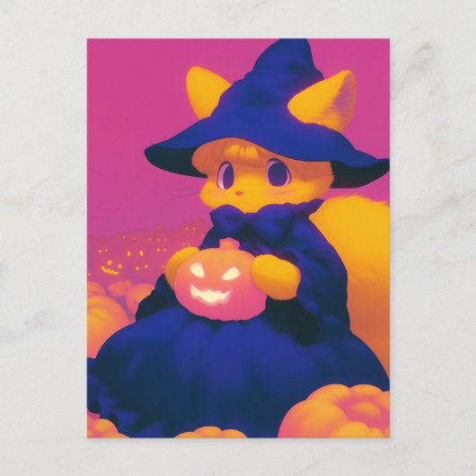 Witch Cat Briefkaart (Voorkant)