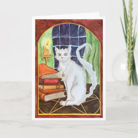 Witch Cat greeting card Kaart (Voorkant)