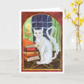 Witch Cat greeting card Kaart (Gele Bloem)