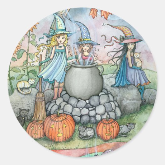 Witch Cat Halloween Stickers van Molly Harrison (Voorkant)