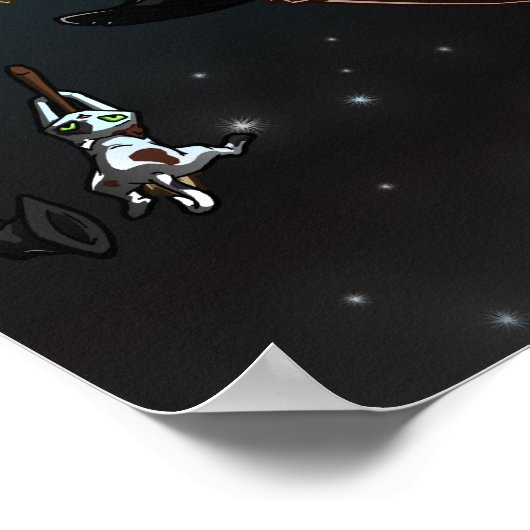 Witch Cat leerlingen | Vliegpraktijk Poster (Hoek)