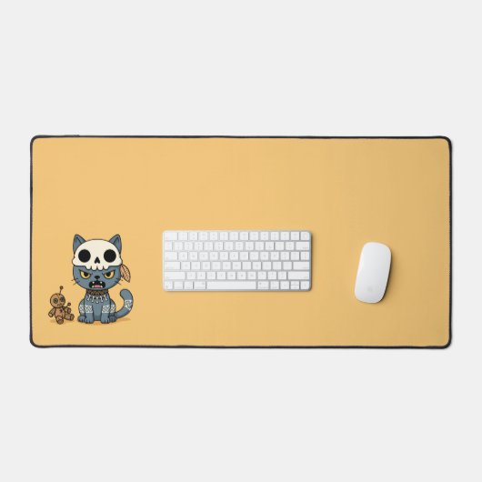 Witch Cat Voodoo Doll on Yellow (Clavier et souris)
