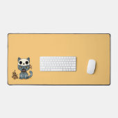 Witch Cat Voodoo Doll on Yellow Bureaumat (Keyboard & Muis)
