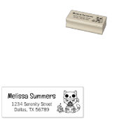 Witch Cat Voodoo Doll Return Address Rubberstempel (Gestempeld)
