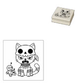 Witch Cat Voodoo Doll Rubberstempel (Gestempeld)