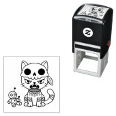 Witch Cat Voodoo Doll Zelfinktende Stempel (In situ)
