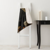 Witch Cat with Pumpkins Sherpa Deken (In situ)