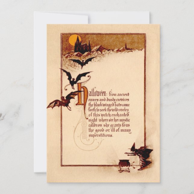 Witch Cauldron Bat Full Moon (Voorkant)