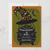 Witch Cauldron Birthday Halloween Party Kaart (Voorkant)