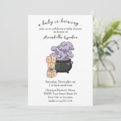Witch Cauldron Halloween Baby shower Kaart (Staand voorkant)