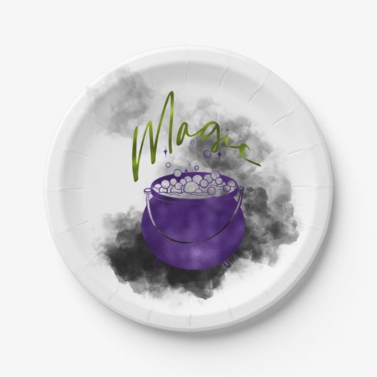 Witch Cauldron Magic Papieren Bordje (Voorkant)