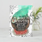 Witch Cauldron Spooky Fog Baby shower Kaart (Staand voorkant)