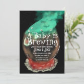Witch Cauldron Spooky Fog Baby shower Uitnodiging (Staand voorkant)