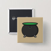 Witch Cauldron Vierkante Button 5,1 Cm (Voorkant /achterkant)