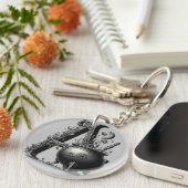 Witch Cauldron Witchy Letter Een Aangepast Initiaa Sleutelhanger (Voorkant Rechts)