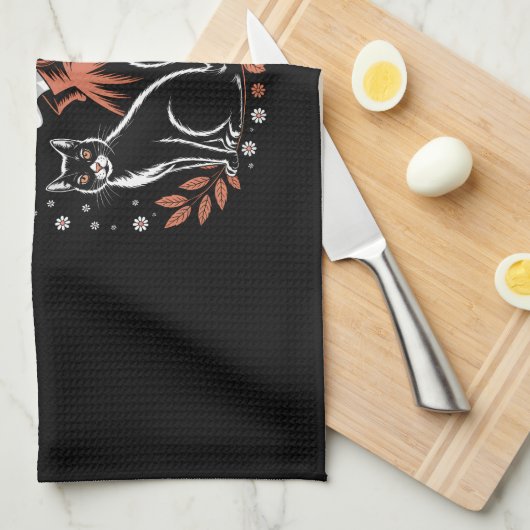 Witch Checkered Halloween Theedoek (Quarter Fold)