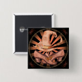 Witch Costume Pin Vierkante Button 5,1 Cm (Voorkant /achterkant)
