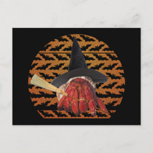 Witch Crab Funny Halloween Hermit Crab Lover Briefkaart