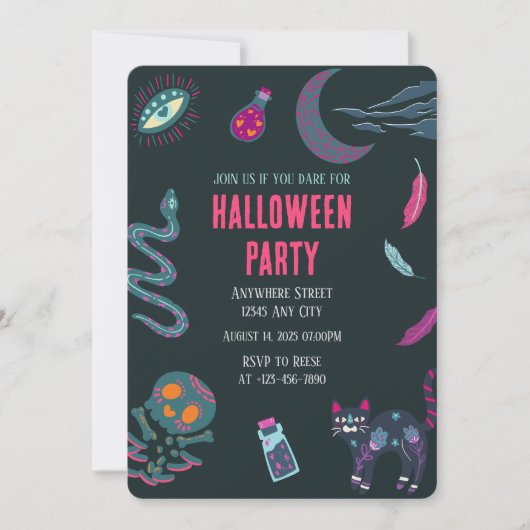 Witch Crafts Halloween Party Invitation (Devant)