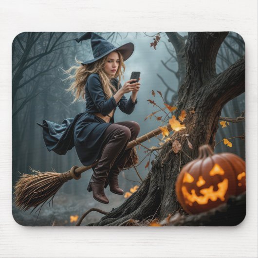 Witch Crashing Into a Tree While Texting Muismat (Voorkant)